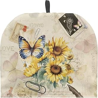 Butterfly Sunflower Tea Cozy for Teapot/Kettle/French Press - Durable Insulated Large Tea Cosy