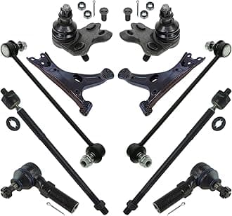 TRQ Front Steering & Suspension 10 Piece Kit with Ball Joints Control Arms Sway Bar Stabilizer Links Tie Rods Compatible with 2014-2019 Toyota Corolla 4 Door Sedan