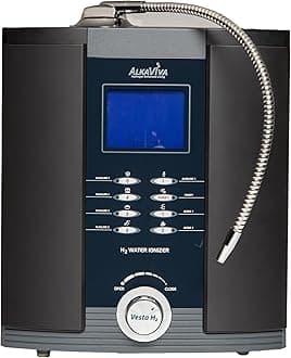 AlkaViva Vesta H2 Water Ionizer – 9-Plate Countertop Alkaline Water Machine – Hydrogen-Rich, UltraWater Filtration, pH Range 3.0–10.0+ (Black)