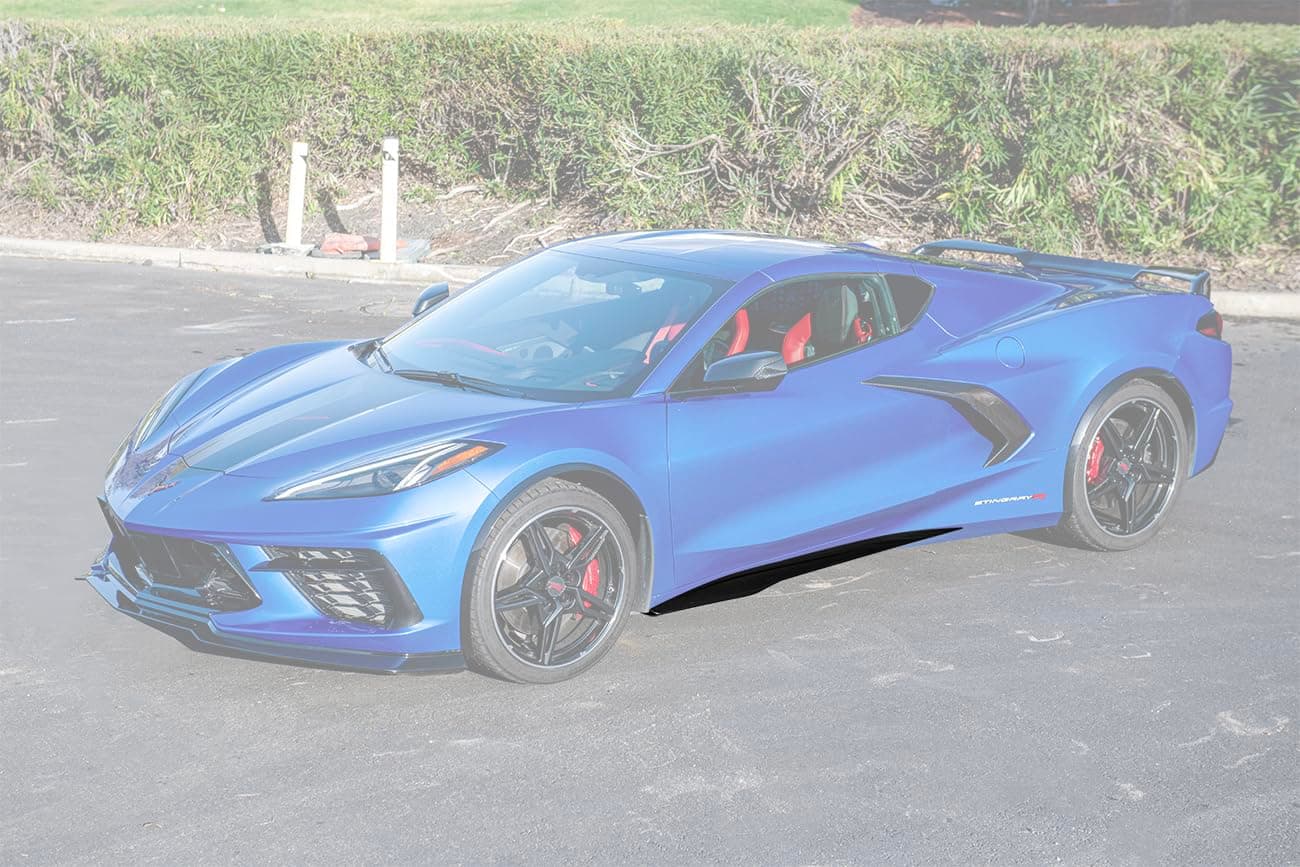 Replacement for 2020-Present Corvette C8 Base Models | GM Factory Z06 Style ABS Plastic Side Skirts Rocker Panels Extension Pair (Painted Carbon Flash Metallic)