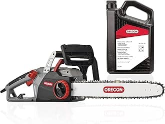 Oregon CS1500 18-inch 15 Amp, Self-Sharpening Corded Electric Chainsaw & 54-059 Bar and Chain Lube, Black, 1 Gallon