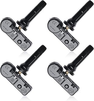 Set of 4 TPMS Tire Pressure Monitoring System Sensor 433MHz Compatible with Jeep Wrangler JK Dodge Ram Charger Replacement for 56029398AB 68142397AA 68241067AA 68241067AB
