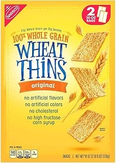Nabisco Wheat Thins Original Snack Crackers 11 gram Whole Grain 2 Bags of 20