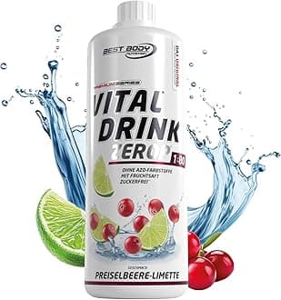 Best Body NutritionVital Drink ZEROP® - Lingonberry Lime, Sugar-Free Beverage Concentrate, 1:80 Makes 80 Litres of Ready-To-Drink, 1000 ml