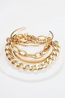 Shining Diva Fashion Latest Stylish Multilayer Gold Plated Bangle Bracelet for Women and Girls