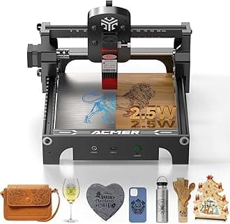 ACMER S1 Laser Engraver for Beginner Mini Laser Engraving Machine for Wood, Leather, Plastic, Laser Class4 (Black, 2500mW)