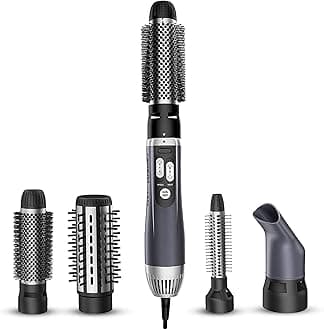 Carrera 535 Professional 1200 Watts Hot Air Brush Styler for Women | Hot Hair Straightener, Curler for Volume with Styling Nozzles (Grey)