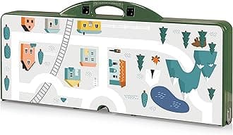 Picnic TIME Portable Folding Picnic Table with Seats for 4, Collapsible Aluminum Table with Benches & Umbrella Hole, Lightweight Foldable Table for Camping, Travel, Backyard, Tailgating | with Umbrella Hole