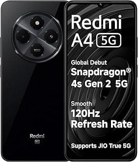 Redmi A4 5G (Starry Black, 4GB RAM, 64GB Storage) | Segment Largest 6.88in 120Hz | 50MP Dual Camera | 18W Fast Charging | Charger in the Box