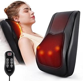 Back Massager with Heat, Neck Massager for Pain Relief Deep Tissue 3D Shiatsu Kneading Electric Massage Pillow for Whole Body Relaxation, Home, Car, Office Use, Gifts for Mom, Dad, Women, Men