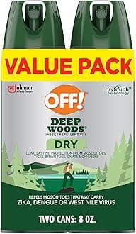OFF! Deep Woods Insect Repellent Aerosol, Dry, Non-Greasy Formula, Bug Spray with Long Lasting Protection from Mosquitoes, 4 Oz, 2 Count