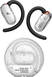 V40i by Anker, Open-Ear Headphones, Crystal Clear Design, 4 Adjustable Positions for Every Ear Size, Richer Bass, IP55, 21-Hour Playtime, AI Clear Calls, Bluetooth 5.4, App Control