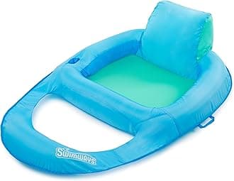 SwimWaysSpring Float Premium Recliner Pool Lounger with Hyper-Flate Valve