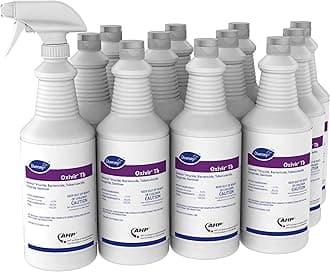 Diversey 4277285 Tb Liquid Disinfectant Cleaner, Hospital Grade Accelerated Hydrogen Peroxide AHP, Ready-to-Use, 32-Ounce (Pack of 12 Capped Bottles + 1 Reusable Spray Nozzle)