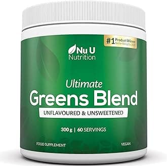 Greens Powder 300g - 17 Superfood Ingredients - 60 Servings - Unflavoured, Unsweetened - Ultimate Greens Blend with Maca, Beetroot & Inulin - 100% Vegan - Made in the UK