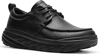 OrthoComfoot Men's Orthopedic Wide Leather Dress Walking Shoes: Diabetic Plantar Fasciitis Arch Support Comfortable Sneakers, Business Work Adjustable Fit Orthotic Casual Heel Foot Pain Relief Oxfords