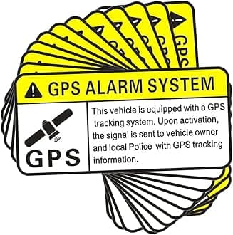 12 Pcs GPS Tracking Sticker for Cars, Self Adhesive Track Stickers, PVC Car Tracker Warning Stickers, GPS Tracker Sticker for Motorcycle Car Bike Truck Trailer Vehicle Safety Bumper