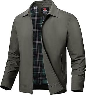 TBMPOY Mens Lightweight Jackets Light Windbreaker Full Zip Casual Work Jacket Golf Business Fall Track Coat with Pockets