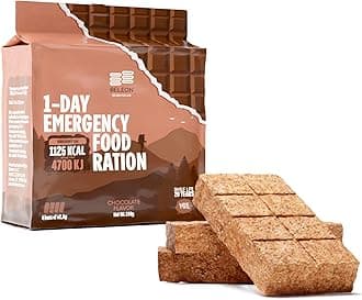 Beleon Goods For Life Emergency Food Supply - Chocolate High Energy Bar Bisquit 20 Years Shelf Mre Meals Military 2023 Rations Survival Food - Survival 1-Day Ration Camping Hiking Supplies