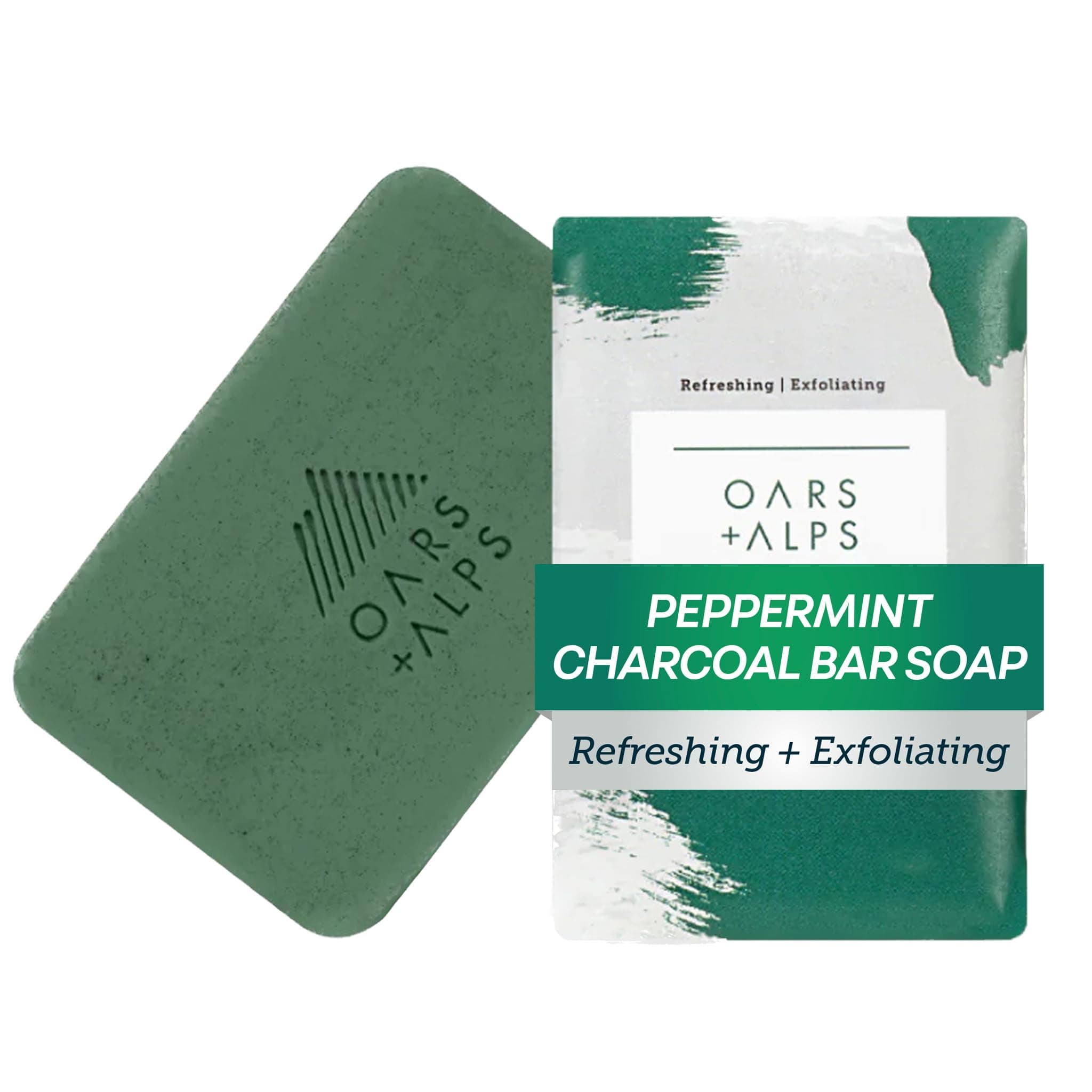 Exfoliating & Moisturizing Bar Soap for Men, Deep Cleaning Soap, Clean Ingredients, All Skin Types, Peppermint Charcoal, 1pk