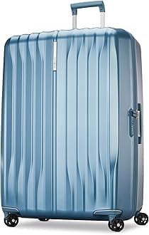 UpLIFT X-Large Checked Hardside Luggage with Spinner Wheels - Airline-Approved, TSA Lock, Adjustable Handle System - Polycarbonate Hard Suitcase for Ultra Lightweight Travel - Elemental Blue
