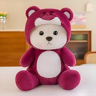 Beautiful Teddy Bear Cuddley Plush Stuffed Animal Soft Toys for Kids Girls Wine Red - 30 cm