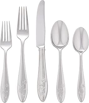 Lenox 803604 Butterfly Meadow 5-Piece Place Setting, Stainless Steel, Silver