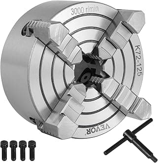 K72-125 Lathe Chuck 5 Inch 4-Jaw,Lathe Chuck Independent Reversible Jaw,Metal Lathe Chuck Turning Machine Accessories,for Lathes Machine - Amazon.com