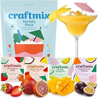 Variety Pack, Makes 12 Drinks, Skinny Cocktail Mixers, Mocktails Non-Alcoholic Drinks - Made With Real Fruit - Vegan Low-Carb, Low-Sugar, Non-GMO, Dairy Free, Gluten Free, Easy to Mix