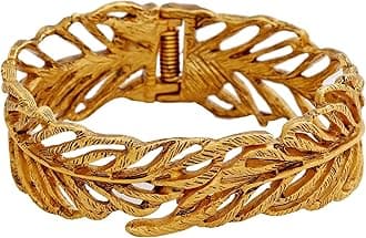 Estele 24 Kt Gold Plated Fern Cuff bracelet