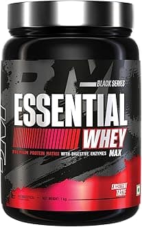 Bigmuscles Nutrition Essential Whey Max (Rich Chocolate)|Whey Protein Concentrate With Digestive Enzymes|No Added Sugar|Faster Muscle & Improved Strength|Daily Protein,1000 Grams