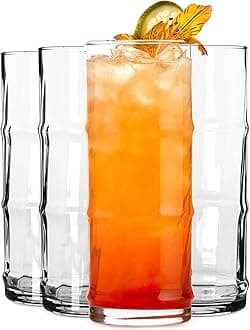 Libbey 32802 Tiki Bamboo Hi-Ball Gl, 16-ounce, Set of 4, Clear