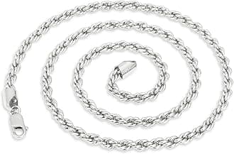 925 Sterling Silver Rope Chain Lobster Clasp 2.5mm Silver Chain for Men Women Silver Necklace Chain 16-30 Inches