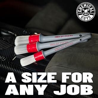 Chemical Guys ACC600BK All In The Details Details, Interior & Exterior Detailing Brushes Kit, For Hard To Reach Places, Safe For Cars, Trucks, SUVs, RVs, & More, (6 Items) Gray