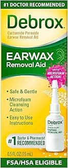 Debrox Ear Wax Removal Drops, Gentle Microfoam Ear Wax Remover with Carbamide Peroxide, 0.5 Fl Oz