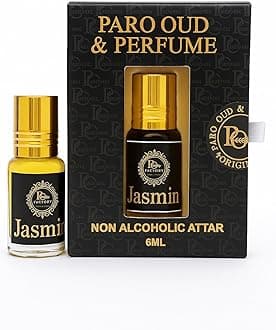 Attar Oil | Arabic Perfume Oils For Men And Women | Janmashtami Special | 100% Pure Ittar Roll On Perfume, Oud Oil, Oudh Eid, Ramadan, Umrah Gifts, Non Alcoholic & Vegan Fragrances (Attar Jasmine)