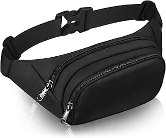 Large Fanny Pack for Women Men - Syican Waist bag with 3-Zipper Pockets, Gifts for Enjoy Sports Traveling Workout Casual Hands-Free crossbody bags Fits MAX 7.9'' iPad & 6.6'' Phone