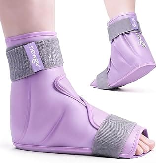 NEWGO Ice Pack Foot Ankle Ice Pack Wrap for Plantar Fasciitis, Foot Surgery Recovery, Hot Cold Therapy Ice Boot Foot for Bunions, Ankle Injury, Swelling, Burning Feet - Purple
