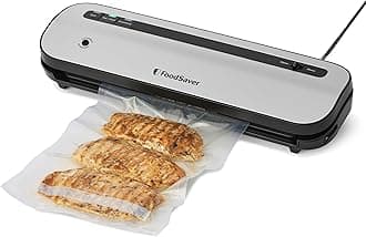 Space Saving Vacuum Sealer Machine | Keeps Food Fresh Up to 5 Times Longer | Saves 50% More Space** | 1 Roll (28 cm x 2.43 m), 2 Seal Bags (0.94 L), 2 Zip Bags (0.94 L) | VS1290X