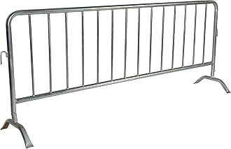 Vestil PRAIL-102-HD-G Steel Heavy Duty Crowd Control Interlocking Barrier with Curved Feet 101-3/4 in. Length Silver