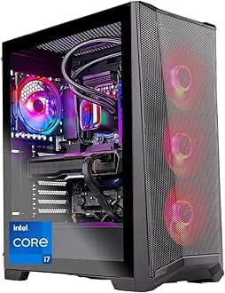 Chronos Gaming PC Desktop – Intel Core i7 13700K 3.4 GHz, NVIDIA RTX 4070, 1TB NVME SSD, 32GB DDR5 RAM RGB, 750W Gold PSU, 360mm AIO, 11AC Wi-Fi, Windows 11 Home 64-bit,Black