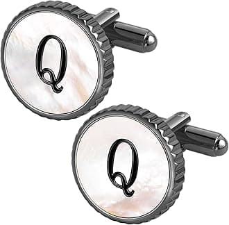 Cuff Links Mens Golden Silver Gunmetal Black, Cufflinks for Men Custom Initial Personalized Mother Of Pearl Mens Cufflink for Shirt Golden Silver Gunmetal Black Cuff Link Shirt for Wedding