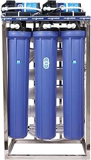 50 Lph Commercial Ro Water Purifier Plant/Filter Double Purification 50 Litre Per Hour With Uv, Tds Adjuster, Auto Shut Off Full Stainless Skid Works Upto 3000 Tds Of Water,Silver