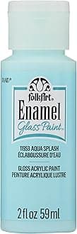 FolkArt Enamel Acrylic Craft Paint, Aqua Splash 2 fl oz Premium Matte Finish Paint, Perfect For Easy To Apply DIY Arts And Crafts, 11953