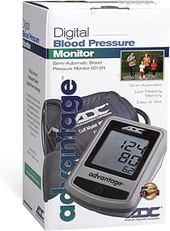 Advantage 6012N Series Adult Cuff Arm Home Semi Automatic Digital Blood Pressure Monitor 1-Tube Blue 1 Each