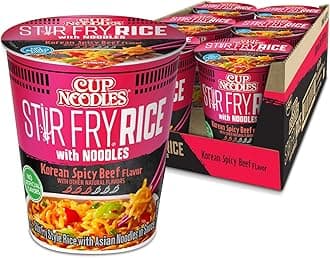 Cup Noodles Stir Fry Rice with Noodles, Spicy Beef Flavor, 2.68 Ounce (Pack of 6)