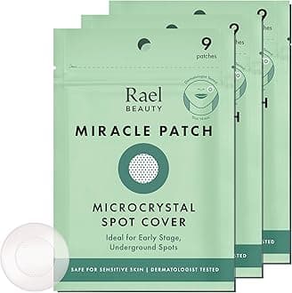 Rael Pimple Patches, Miracle Microcrystal Spot Cover - Hydrocolloid Acne Pimple Patch with Tea Tree Oil, Early Stage Zits and Blemish, Korean Skin Care (27 Count)