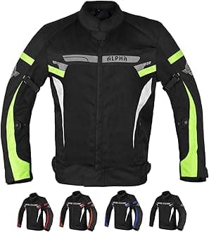 ALPHA CYCLE GEAR BREATHABLE BIKERS RIDING PROTECTION MOTORCYCLE JACKET MESH CE ARMORED