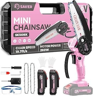 Saker Mini Chainsaw|6 Inch Chainsaws[2025 Upgraded]|Mini Cordless Electric Chain Saw|Small Handheld Portable Chain Saws Battery Powered Chain Saw for Tree Trimmer and Garden