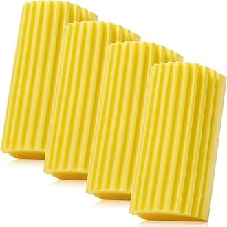 4 Pack Damp Dusting Sponge Duster, Yellow Dust Cleaning Sponge, Reusable Household Cleaning Sponge Tool for Blinds, floorboards, Fan Blades, Vents, Glass, Railings, Mirrors